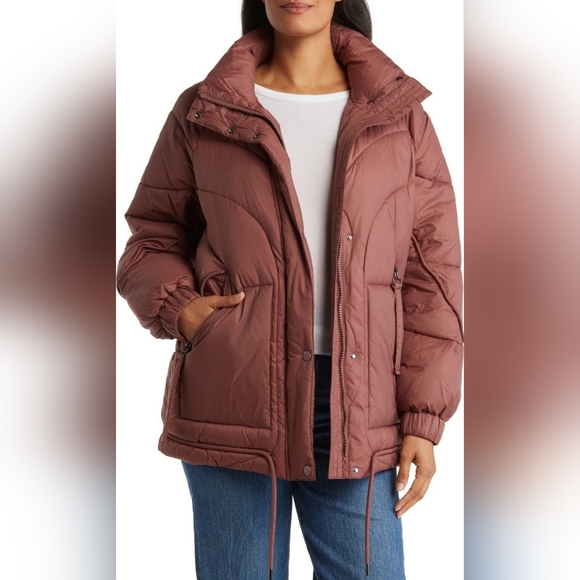 Andrew Marc Strehla Puffer Quilted Jacket color fig, size L - Picture 3 of 11